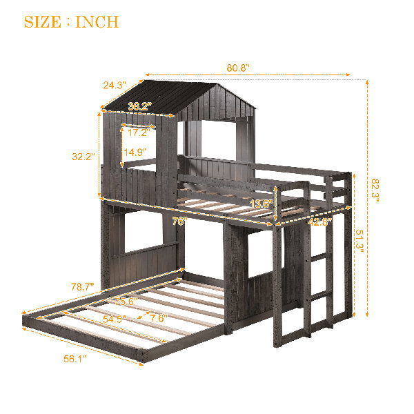 Harper Orchard Cabezas Twin Over Full LShaped Bunk Beds by Harper